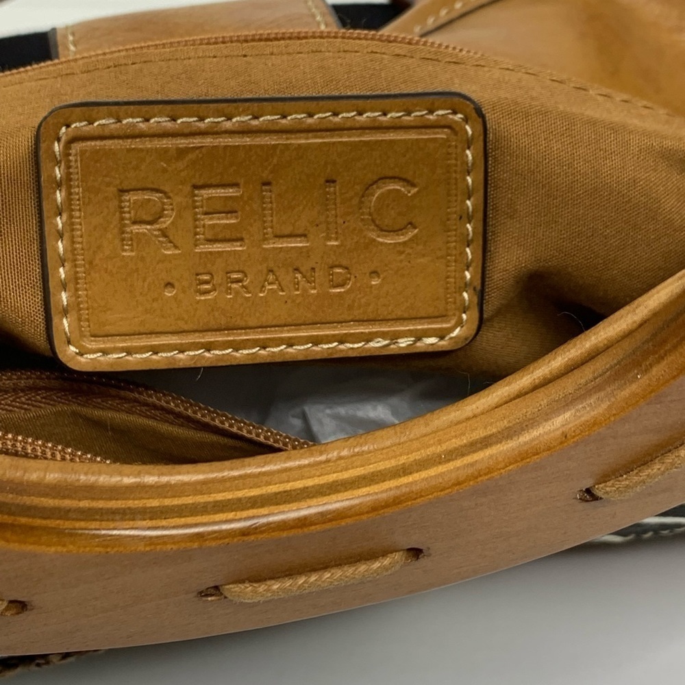 Relic Animal Print Patchwork Front Solid Black Ba… - image 7